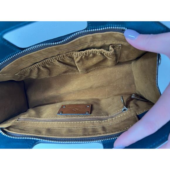 Patricia Nash Deep Blue Nature Floral Multi Color Satchel Bag Style P879420 - Picture 8 of 13